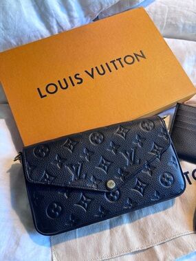 Louis Vuitton Black Monogram Embossed Felicie Pochette